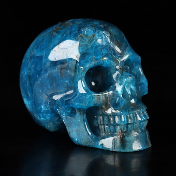 2.0" Blue Apatite Hand Carved Crystal Skull, Realistic, Crystal Healing