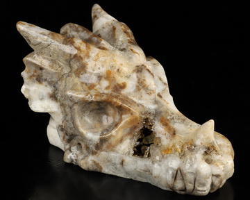 5.3" Sphalerite Hand Carved Crystal Dragon Head Skull Sculpture, Crystal Healing