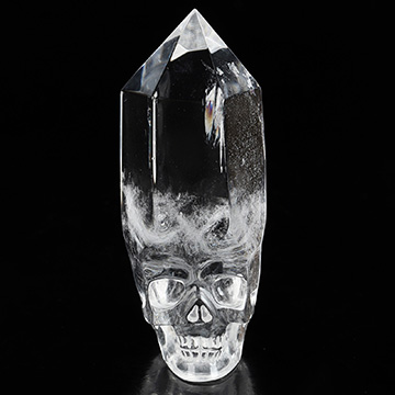3.1" Quartz Rock Crystal Hand Carved Crystal Skull Fine Art Sculpture, Crystal Healing