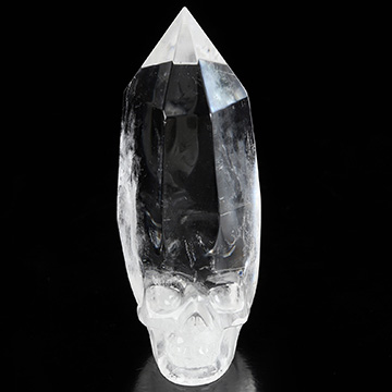3.1" Quartz Rock Crystal Hand Carved Crystal Skull Fine Art Sculpture, Crystal Healing
