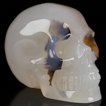 2.0" Banded Agate Hand Carved Crystal Skull, Realistic, Crystal Healing