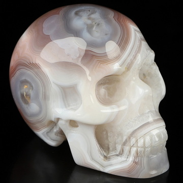 Gemstone 2.0" Mozambique Agate Hand Carved Crystal Skull, Realistic, Crystal Healing
