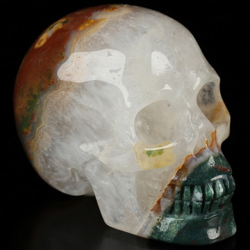 2.0" Bloodstone Hand Carved Crystal Skull, Realistic, Crystal Healing