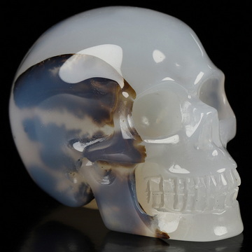 2.0" Agate Hand Carved Crystal Skull, Realistic, Crystal Healing