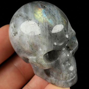 2.0" Labradorite Hand Carved Crystal Skull, Realistic, Crystal Healing