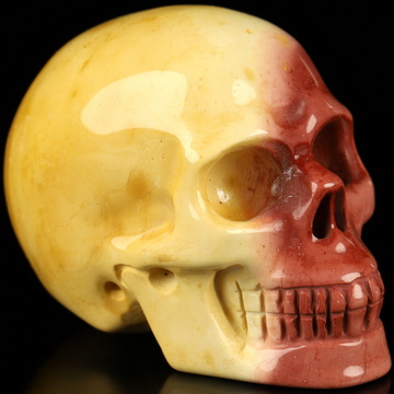 2.0" Mookaite Jasper Hand Carved Crystal Skull, Realistic, Crystal Healing