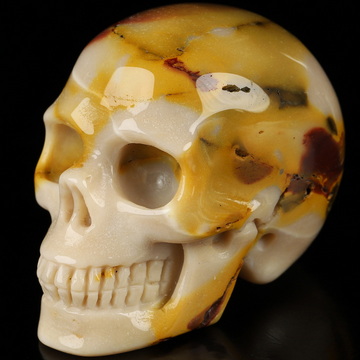 2.0" Mookaite Jasper Hand Carved Crystal Skull, Realistic, Crystal Healing