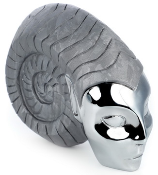 5.1" Frosted Tera-hertz Hand Carved Fairy Elf Alien Ammonite Crystal Skull Companion Sculpture, Crystal Healing