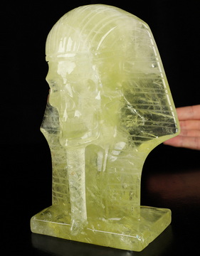 Gemstone 6.9" Citrine Hand Carved Pharaoh Crystal Skull Sculpture,Crystal Healing