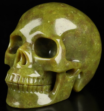5.1" Lemon Stone Hand Carved Crystal Skull, Realistic, Crystal Healing
