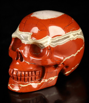 2.0" Red Jasper Hand Carved Crystal Skull, Realistic, Crystal Healing