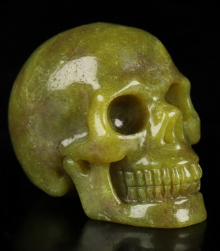 2.0" Lemon Stone Hand Carved Crystal Skull, Realistic, Crystal Healing