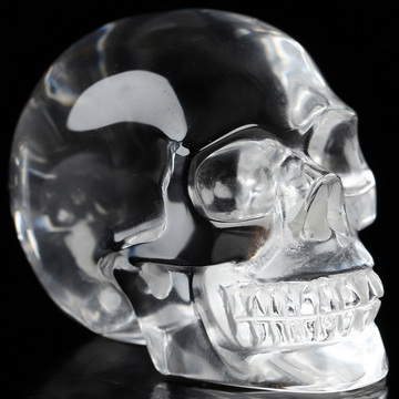 1.6" Quartz Rock Crystal Hand Carved Crystal Skull, Realistic, Crystal Healing
