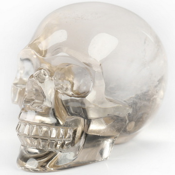 1.5" Smoky Quartz Rock Crystal Hand Carved Crystal Skull, Realistic, Crystal Healing