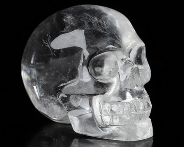 1.5" Quartz Rock Crystal Hand Carved Crystal Skull, Realistic, Crystal Healing
