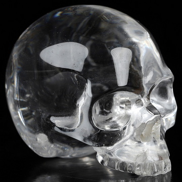 1.3" Quartz Rock Crystal Hand Carved Crystal Skull, Realistic, Crystal Healing