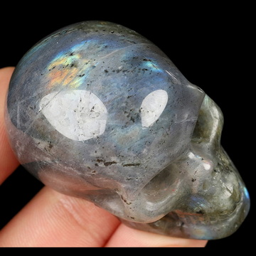 2.0" Labradorite Hand Carved Crystal Skull, Realistic, Crystal Healing