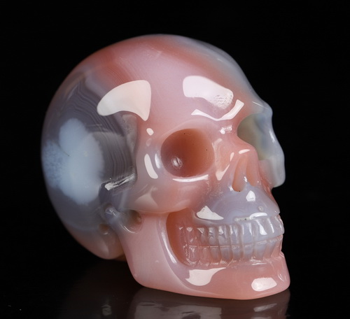 Gemstone 2.0" Mozambique Agate Hand Carved Crystal Skull, Realistic, Crystal Healing
