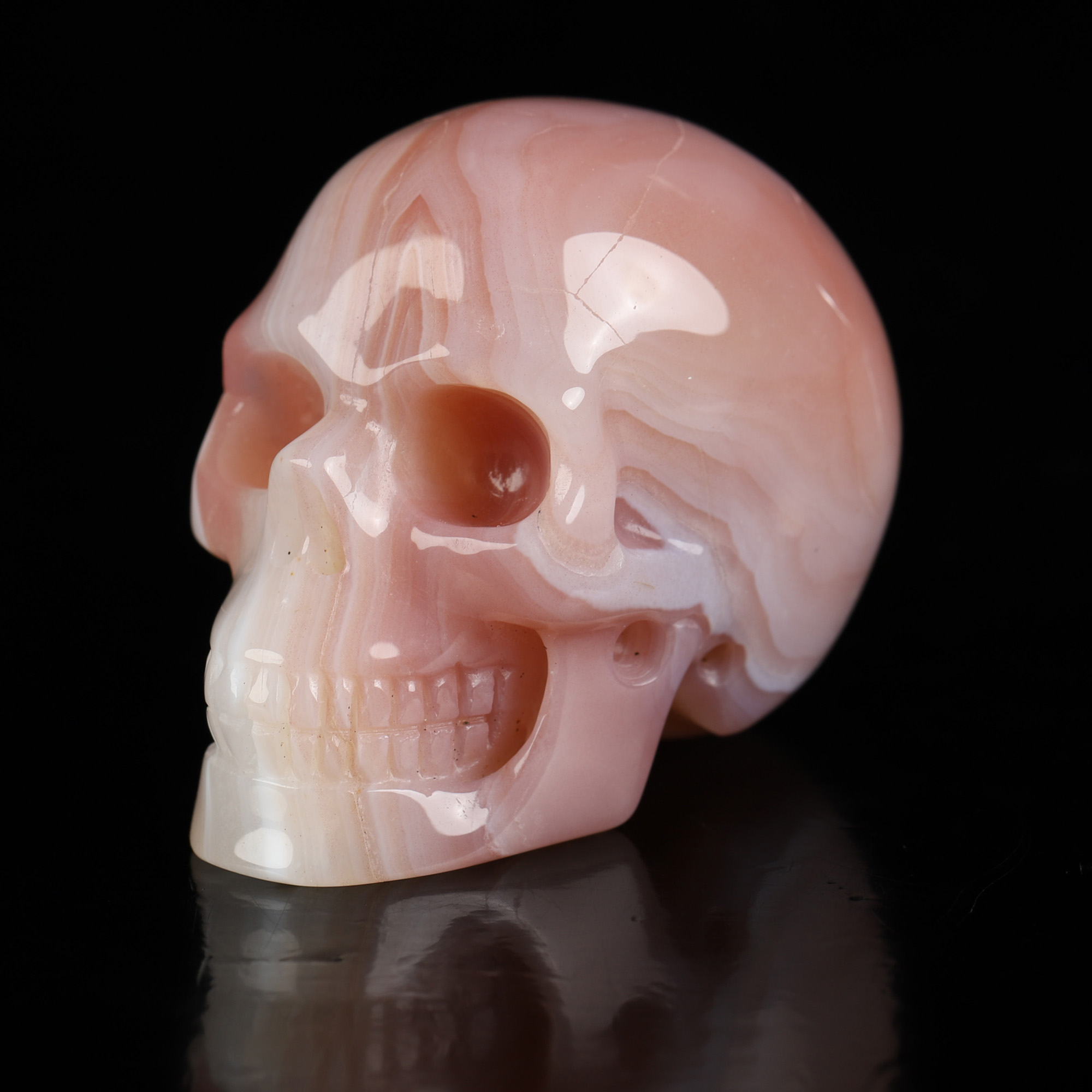 Gemstone 2.0" Mozambique Agate Hand Carved Crystal Skull, Realistic, Crystal Healing