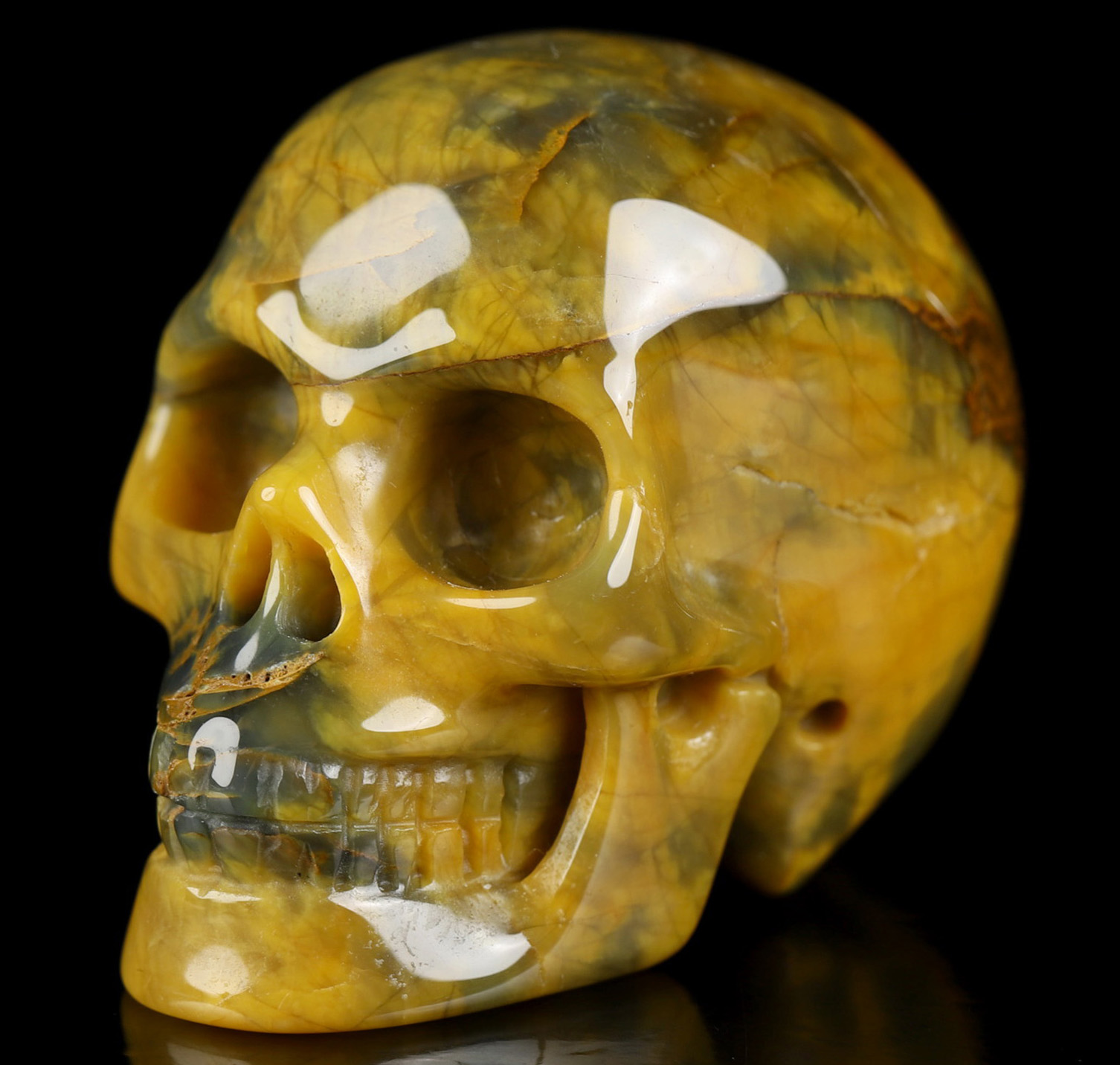 2.0" New Pietersite Hand Carved Crystal Skull, Realistic, Crystal Healing