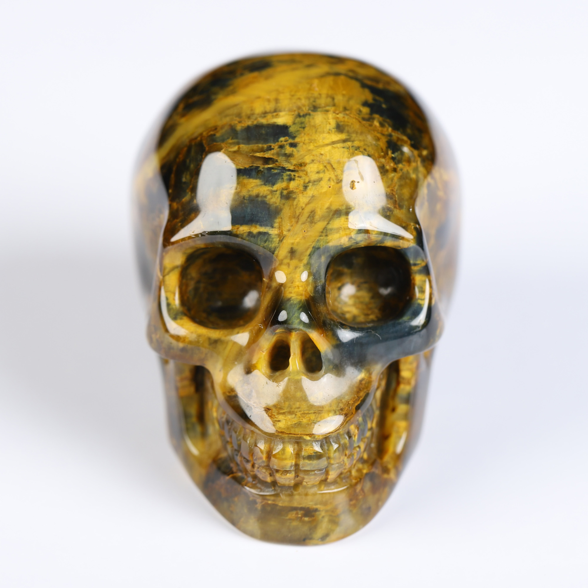 2.0" New Pietersite Hand Carved Crystal Skull, Realistic, Crystal Healing