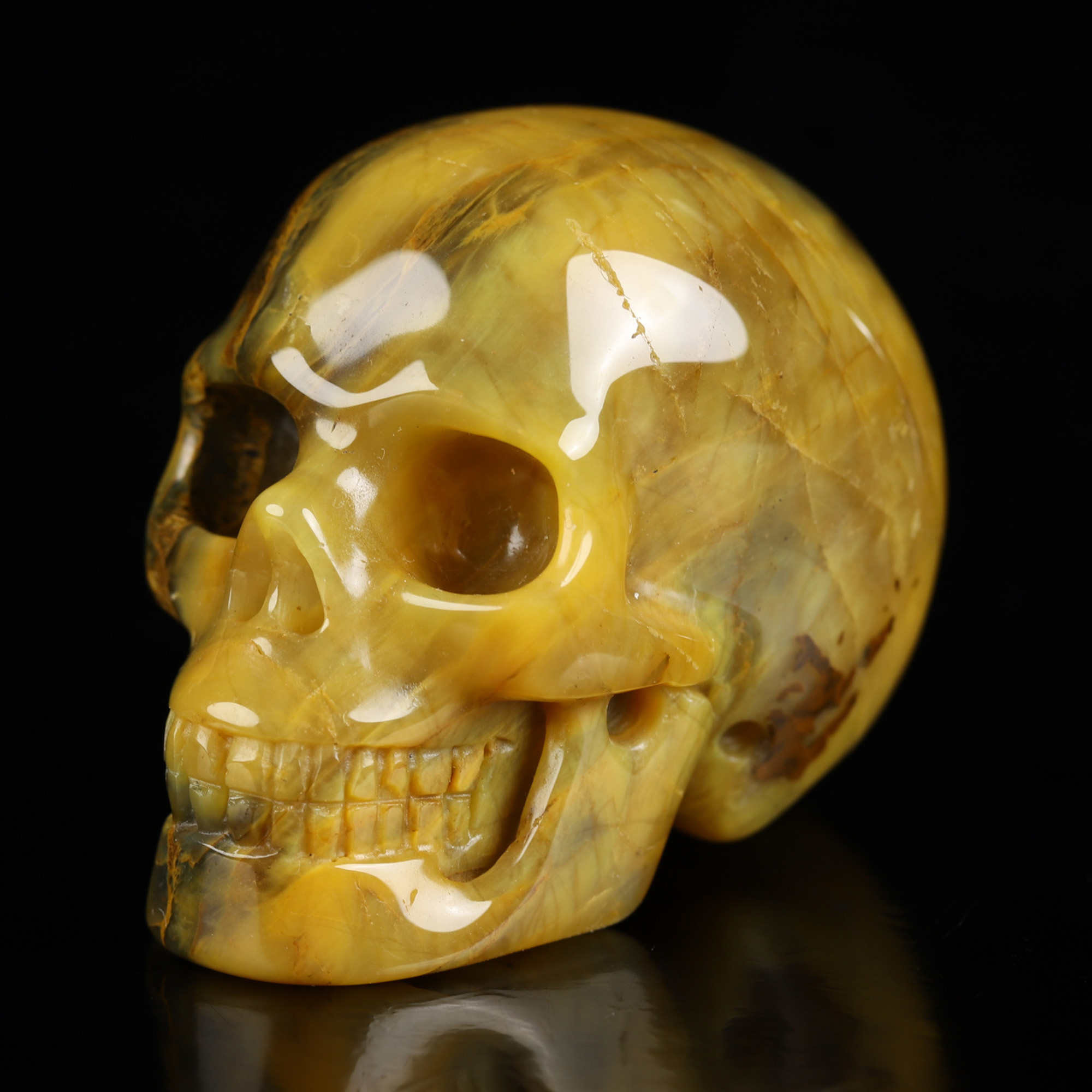 2.0" New Pietersite Hand Carved Crystal Skull, Realistic, Crystal Healing