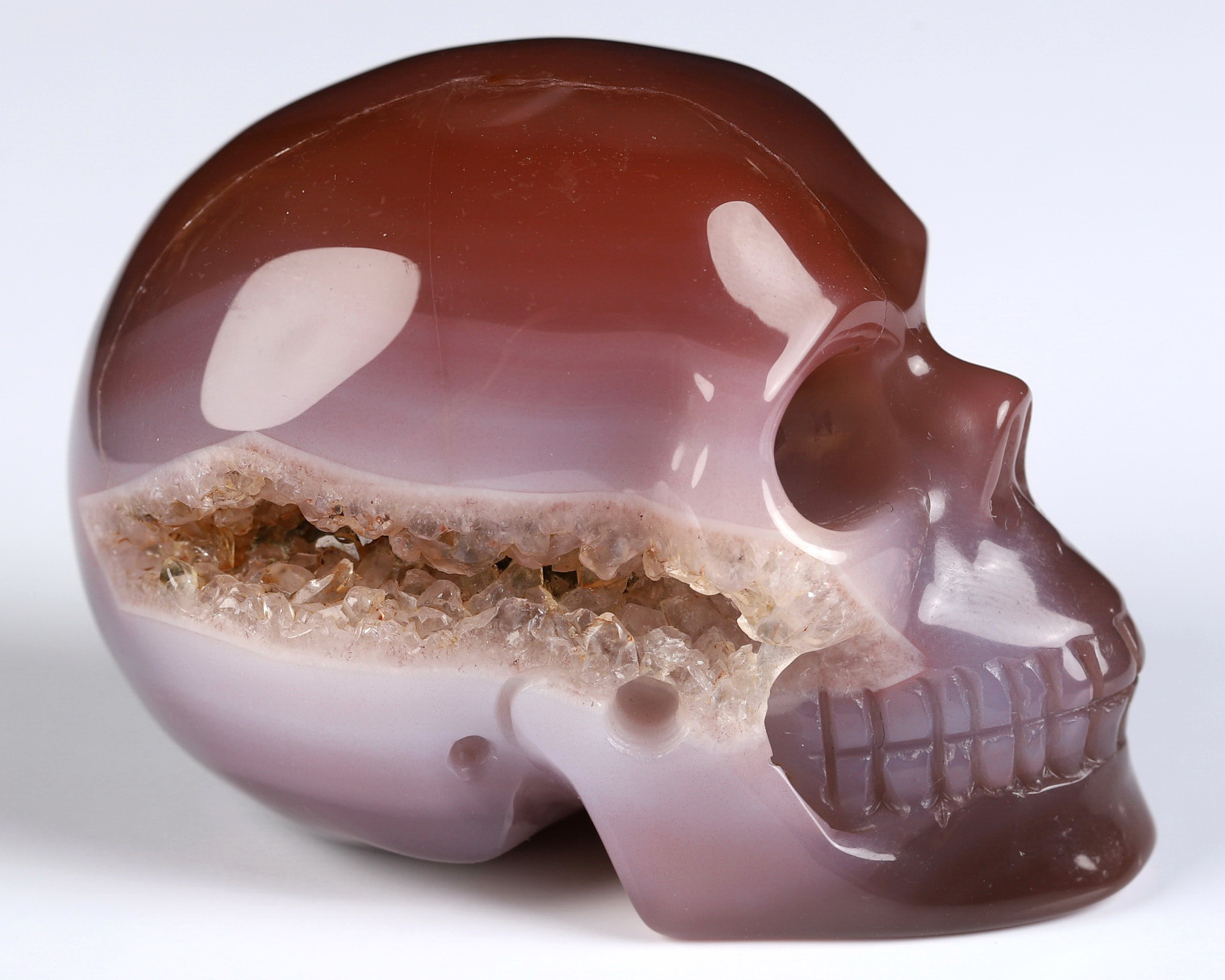 Gemstone 2.0" Mozambique Agate Hand Carved Crystal Skull, Realistic, Crystal Healing