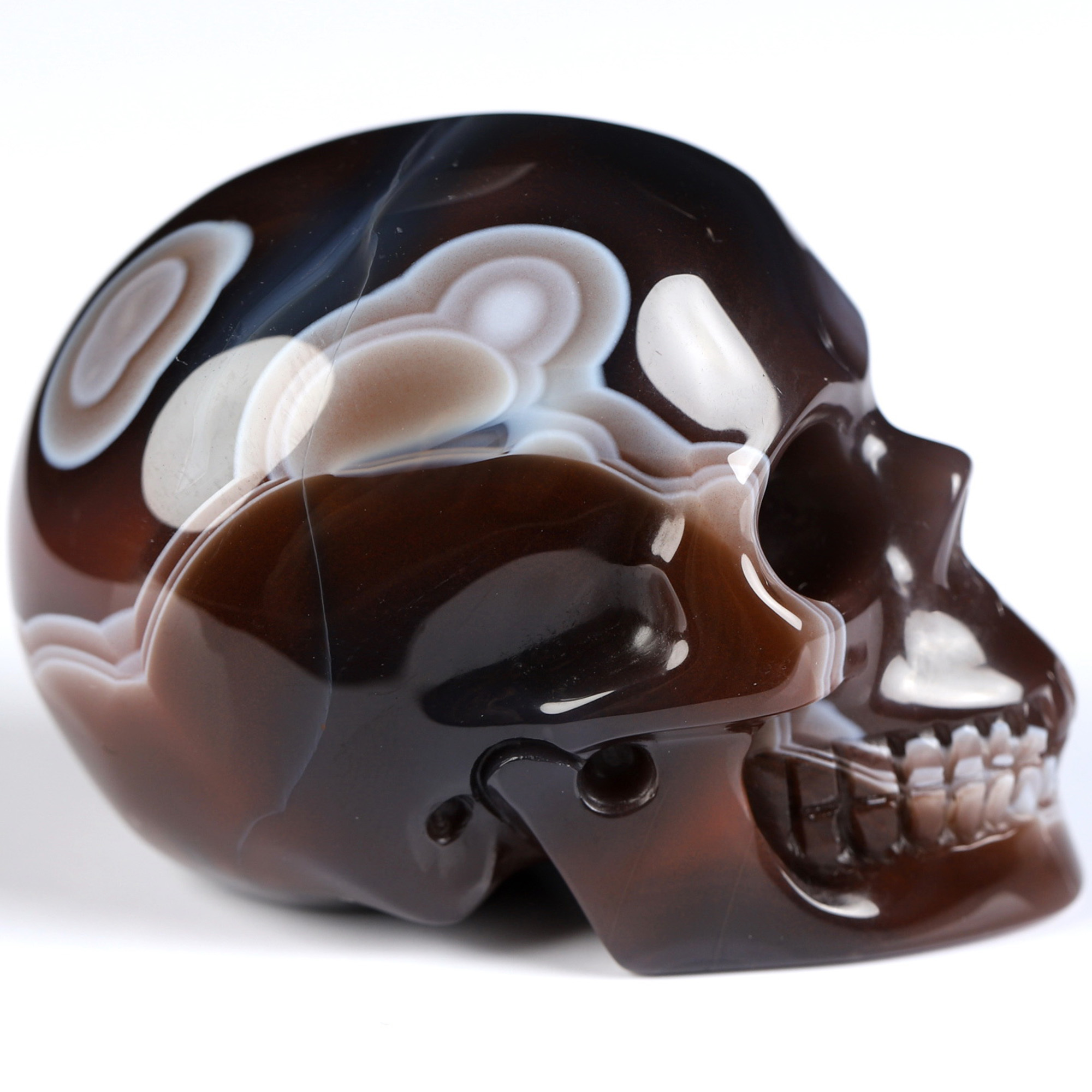 Gemstone 2.0" Mozambique Agate Hand Carved Crystal Skull, Realistic, Crystal Healing