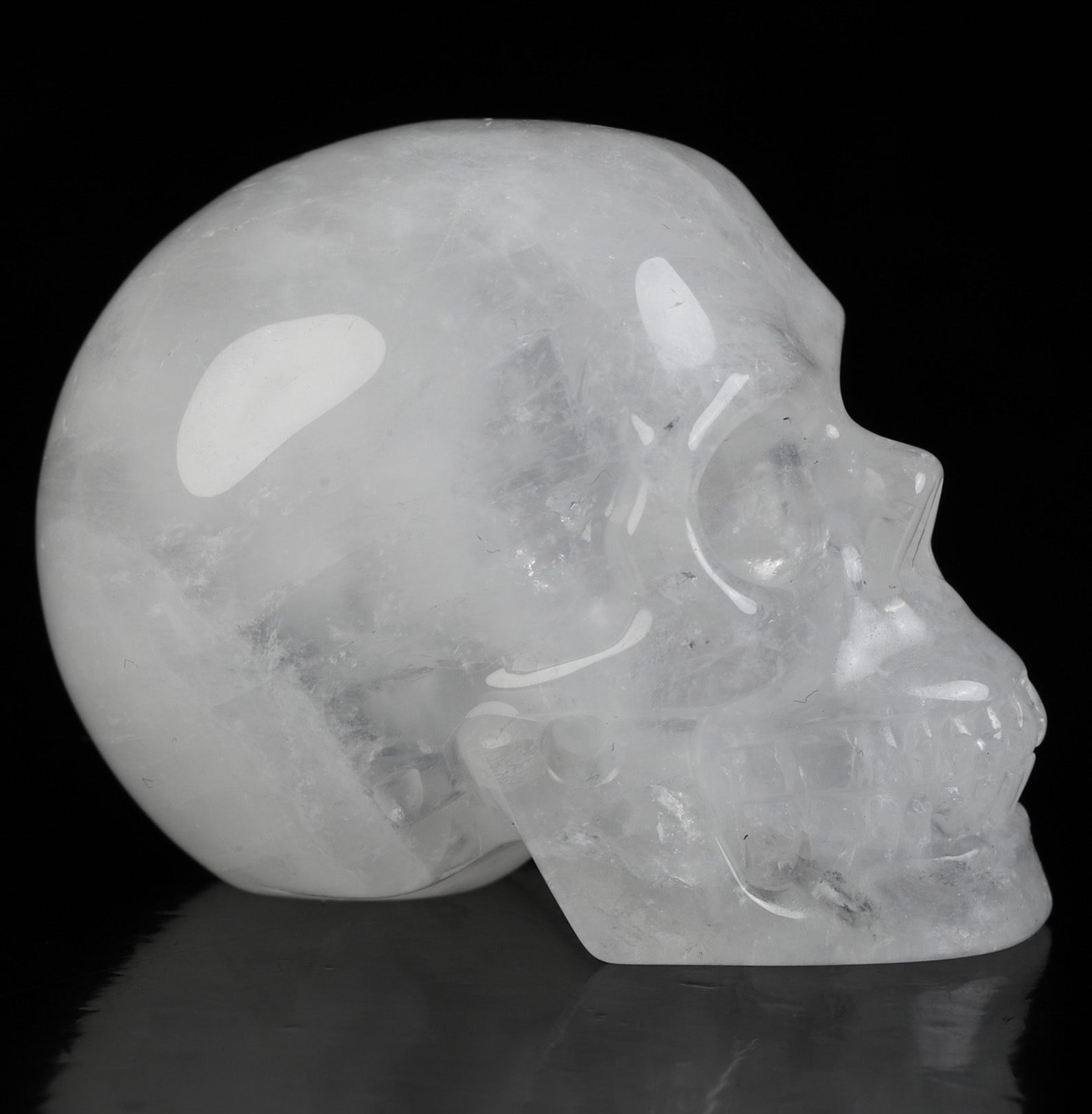 2.0" Angolan Quartz Rock Crystal Hand Carved Crystal Skull, Realistic, Crystal Healing