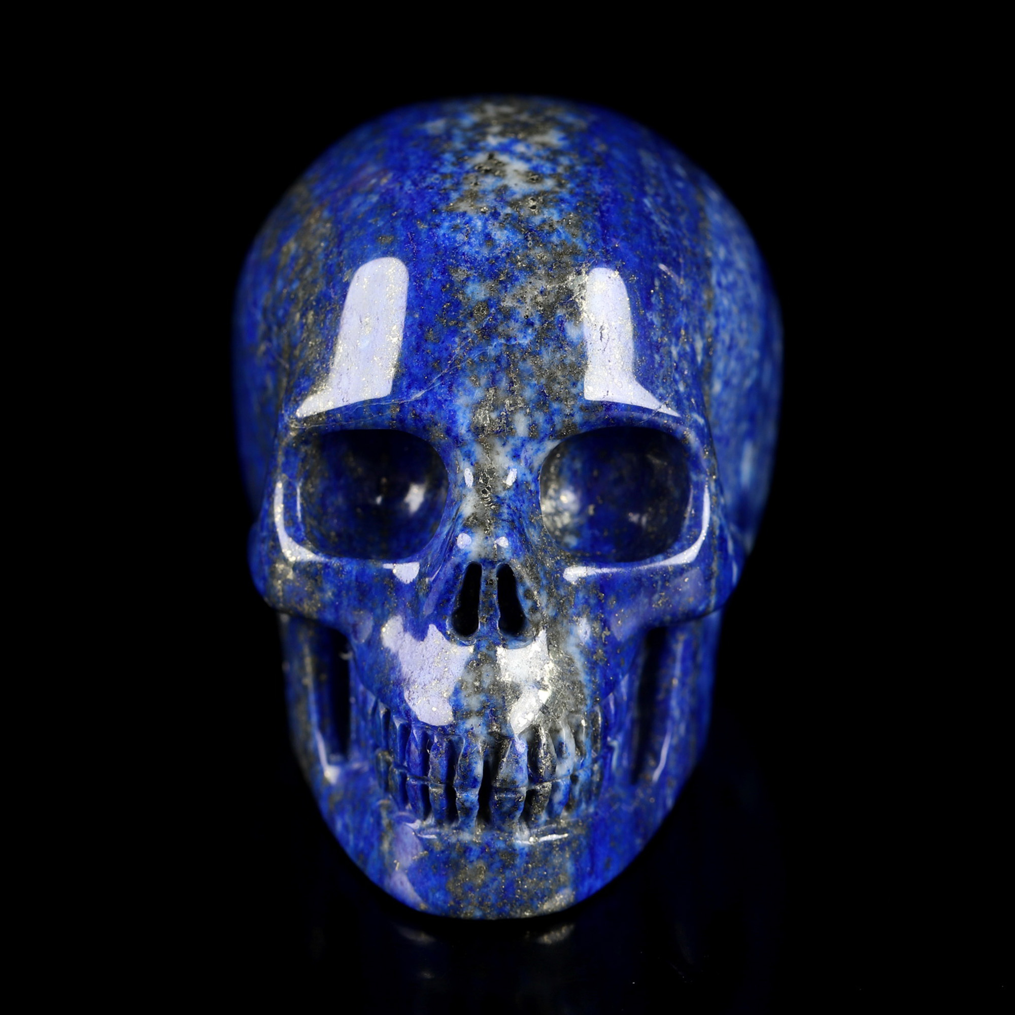 Gemstone 2.0" Lapis Lazuli Hand Carved Crystal Skull, Realistic, Crystal Healing