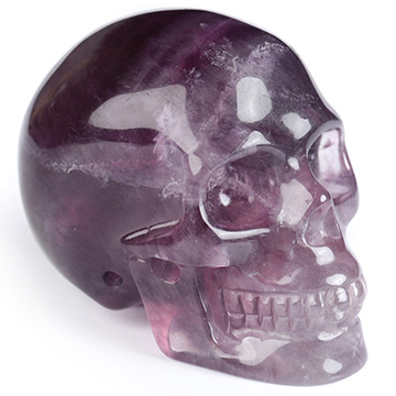 2.0" Fluorite Hand Carved Crystal Skull, Realistic, Crystal Healing