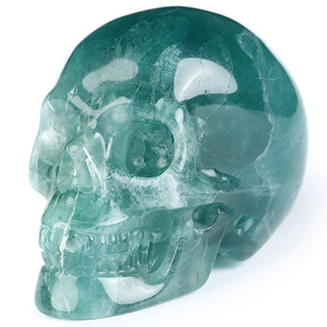 2.0" Fluorite Hand Carved Crystal Skull, Realistic, Crystal Healing