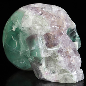 2.0" Fluorite Hand Carved Crystal Skull, Realistic, Crystal Healing