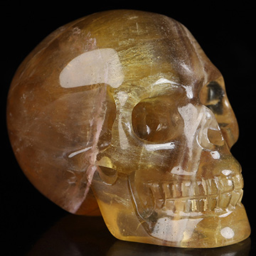 2.0" Fluorite Hand Carved Crystal Skull, Realistic, Crystal Healing