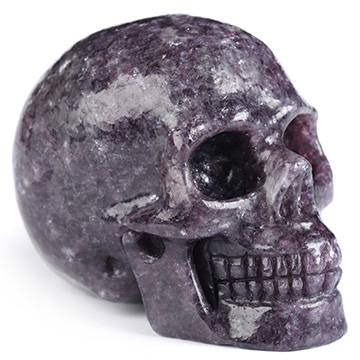 2.0" Lepidolite Hand Carved Crystal Skull, Realistic, Crystal Healing