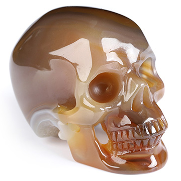 1.9" Premium Brazilian Agate Hand Carved Crystal Skull, Super Realistic, Crystal Healing