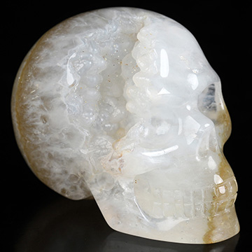 2.0" Agate Geode Hand Carved Crystal Skull, Realistic, Crystal Healing