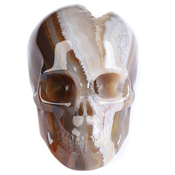 2.0" Agate Geode Hand Carved Crystal Skull, Realistic, Crystal Healing