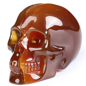 2.0" Agate Geode Hand Carved Crystal Skull, Realistic, Crystal Healing