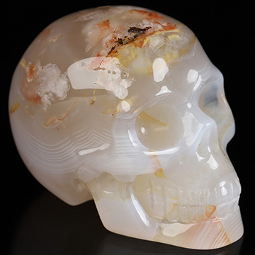 Gemstone 2.0" Sakura Agate Hand Carved Crystal Skull, Realistic, Crystal Healing
