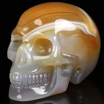 2.0" Banded Agate Hand Carved Crystal Skull, Realistic, Crystal Healing 2.0" Banded Agate Hand Carved Crystal Skull, Realistic, Crystal Healing
