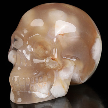 Gemstone 2.0" Sakura Agate Hand Carved Crystal Skull, Realistic, Crystal Healing Gemstone 2.0" Sakura Agate Hand Carved Crystal Skull, Realistic, Crystal Healing