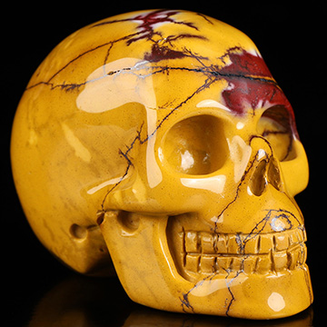 2.0" Mookaite Jasper Hand Carved Crystal Skull, Realistic, Crystal Healing