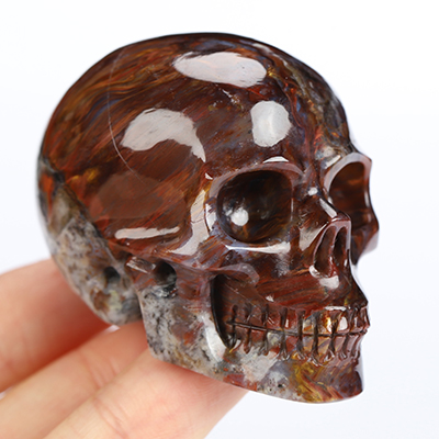 2.0" Pietersite Hand Carved Crystal Skull, Realistic, Crystal Healing