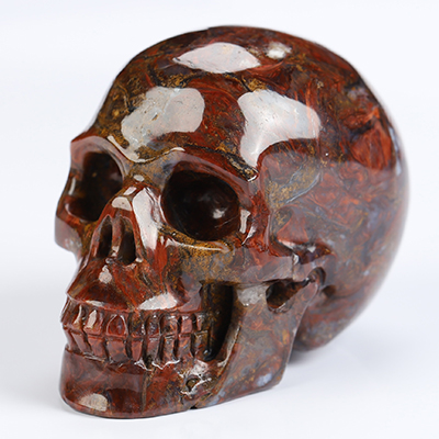 2.0" Pietersite Hand Carved Crystal Skull, Realistic, Crystal Healing