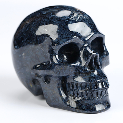 2.0" Pietersite Hand Carved Crystal Skull, Realistic, Crystal Healing