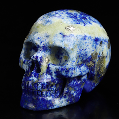Gemstone 2.0" Lapis Lazuli Hand Carved Crystal Skull, Realistic, Crystal Healing