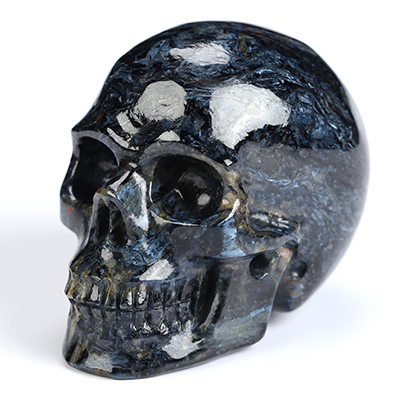 2.0" Pietersite Hand Carved Crystal Skull, Realistic, Crystal Healing