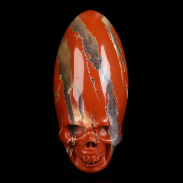 2.2" Red Jasper Hand Carved Crystal Skull Fine Art Sculpture, Crystal Healing