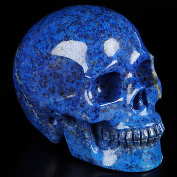 Gemstone 3.9" Lapis Lazuli Hand Carved Crystal Skull, Realistic, Crystal Healing